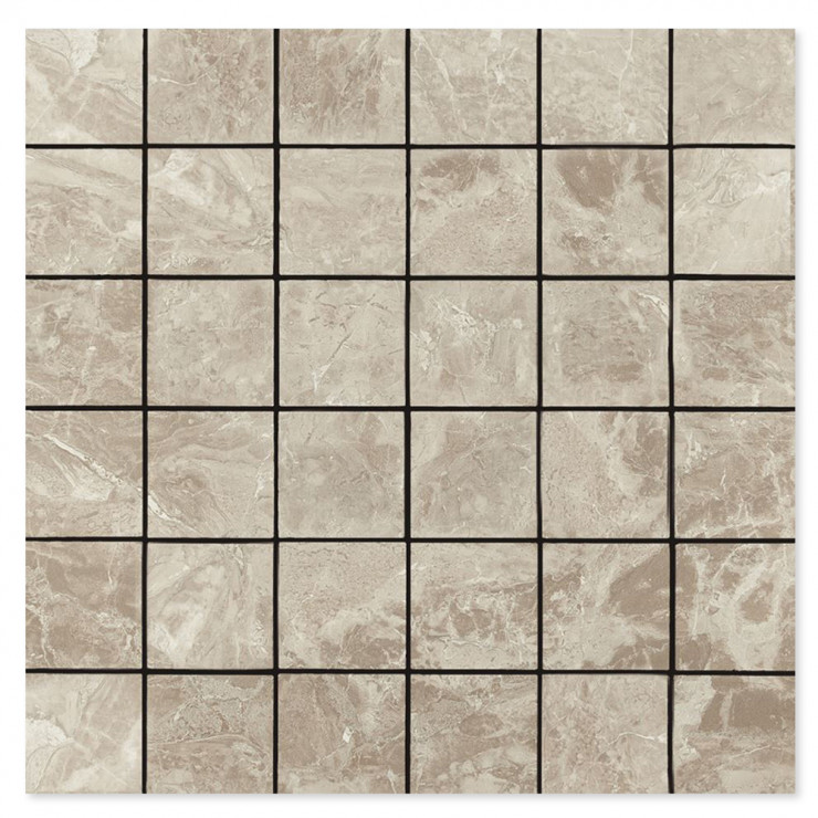 Marmor Mosaik Klinker Rhodes Grå Matt 30x30 (5x5) cm-0